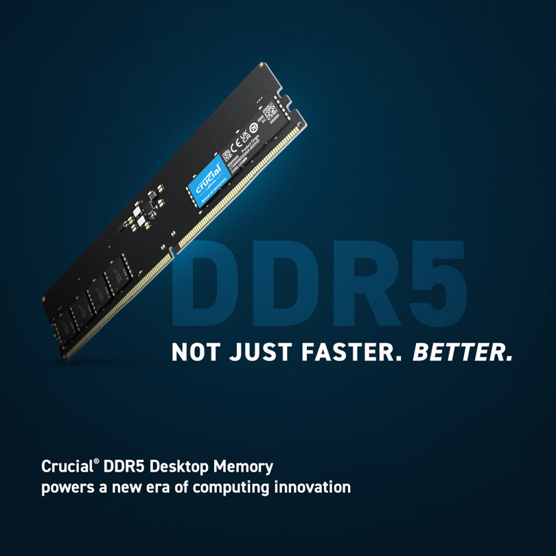 CRUCIAL 16GB PC RAM DDR5 4800MHZ DESKTOP Memory CT16G48C40U5 CRUCIAL 16GB PC RAM DDR5 4800MHZ DESKTOP Memory CT16G48C40U5