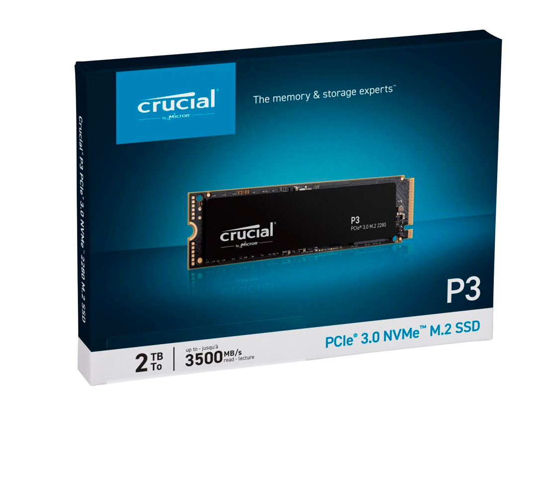 Crucial P3 2TB PCIe M.2 2280 SSD, CT2000P3SSD8