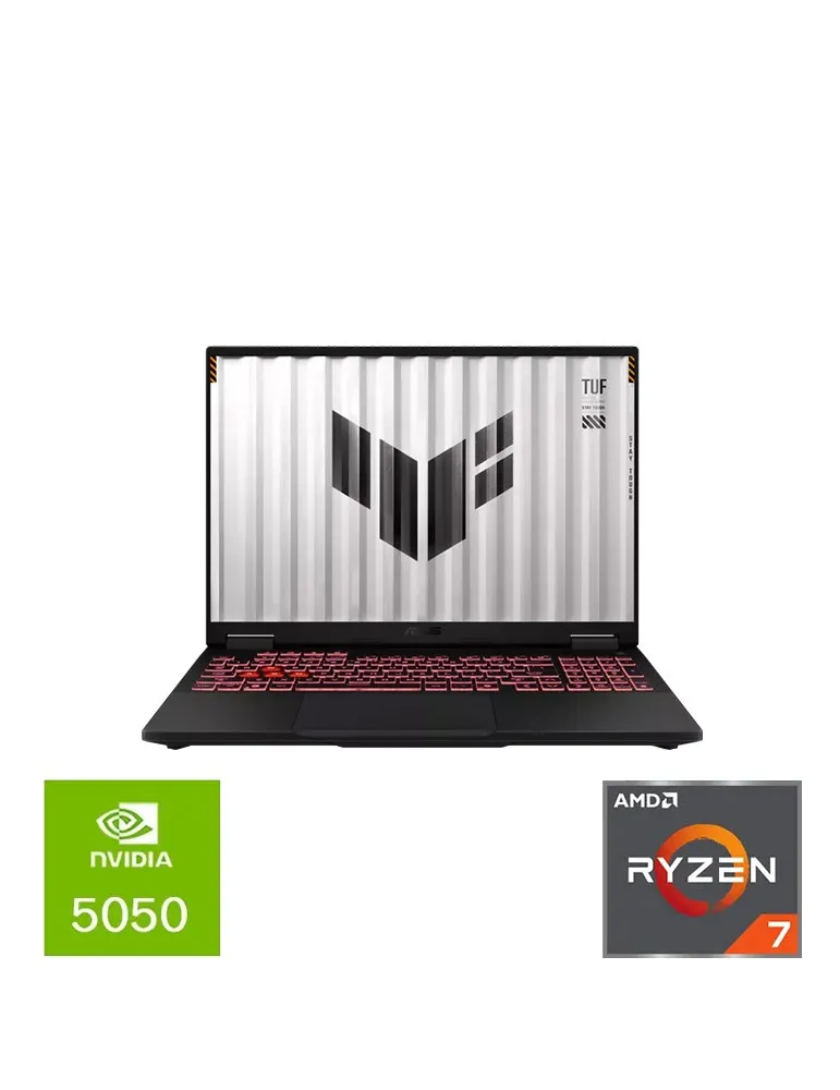 asus-tuf-gaming-a16-fa608uhi-tu657w-r7-260-rtx5050-8gb-gddr7-16gb-ddr5-512gb-ssd-16-wuxga-144hz-win11-jaeger-gray ASUS TUF A16 FA608UHI-TU657W ( 90NR0KS1-M00DF0 ) AMD Ryzen 7 260 8 Core - 16GB DDR5 - 512GB SSD - RTX 5050 8GB - 16 FHD IPS 144HZ - Win 11 - Image 1
